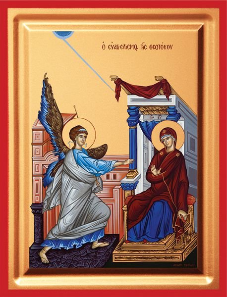 The Annunciation of the Theotokos - detail (carved wood)