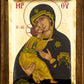 Panagia Glykophilousa Virgin Mary icon, Gold leaf Canvas Serigraphy Handmade Greek Orthodox icon of Our Lady Byzantine art wall hanging wood, religious plaque