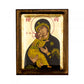Panagia Glykophilousa Virgin Mary icon, Gold leaf Canvas Serigraphy Handmade Greek Orthodox icon of Our Lady Byzantine art wall hanging wood, religious plaque