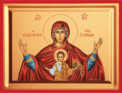 Virgin Mary Platytera - detail (carved wood)