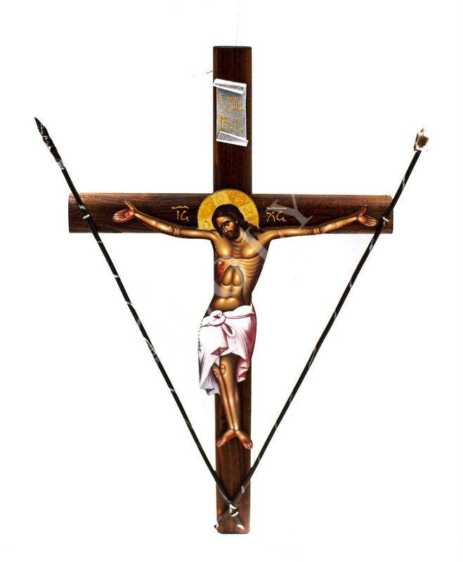 Crucifix Jesus Christ Orthodox Cross, Blessing Cross, Byzantine art wall hanging, Greek Handmade wooden Cross, religious decor (Copy) TheHolyArt