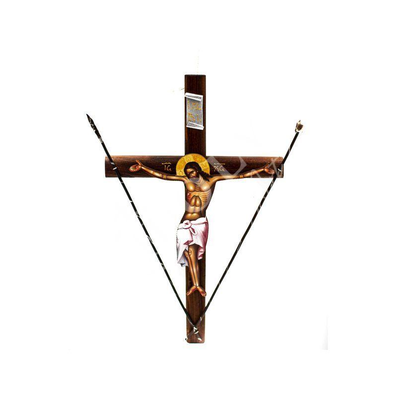 Crucifix Jesus Christ Orthodox Cross, Blessing Cross, Byzantine art wall hanging, Greek Handmade wooden Cross, religious decor (Copy) TheHolyArt