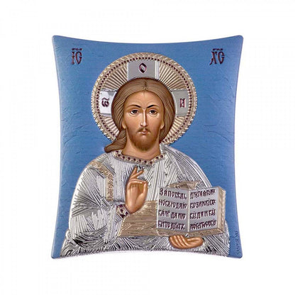 Jesus Christ, Lifegiver, Pantocrator, New Elegant Handmade Silver 925 Greek Orthodox icon, Byzantine art wall hanging on wood plaque icon, religious icon home decor - TheHolyArt