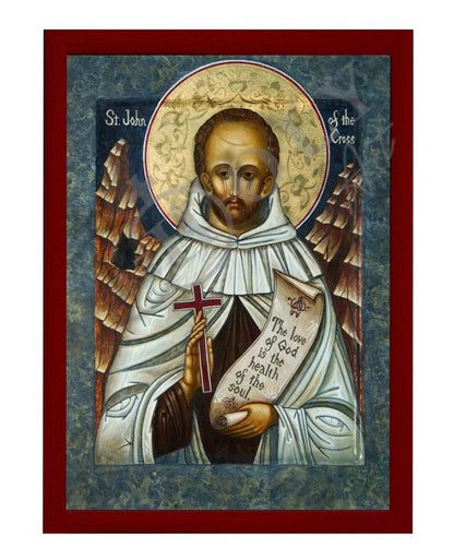 Saint John of the Cross icon, Handmade Greek Catholic icon of St John of the Cross, Byzantine art wall hanging wood plaque, religious decor - TheHolyArt