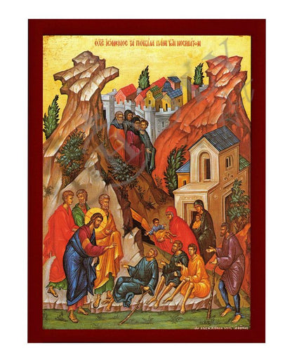 Jesus Christ icon Healing the Various Sicknesses Handmade Greek Orthodox icon of Jesus Christ the Healer Byzantine art wall hanging plaque - TheHolyArt