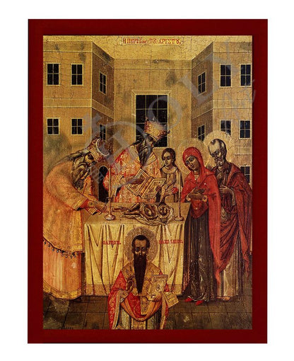 The Circumcision of Jesus Christ icon, Handmade Greek Orthodox icon of the Peritome, Byzantine art wall hanging wood plaque icon - TheHolyArt
