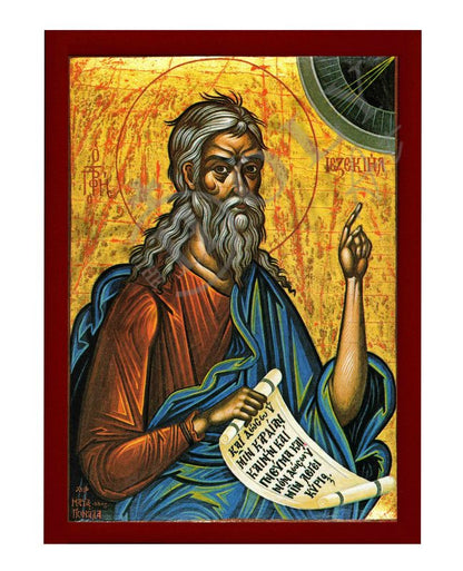 Prophet Ezekiel icon Handmade Greek Orthodox icon of St Ezekiel Byzantine art wall hanging on wood plaque icon, religious decor (Copy) - TheHolyArt