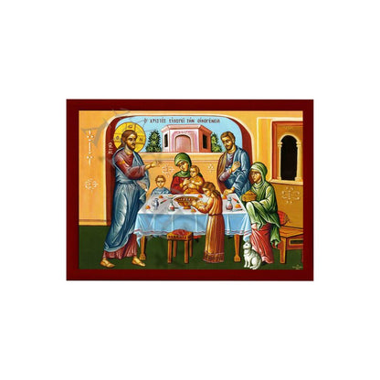 Jesus Christ icon Blessing the Family Handmade Greek Orthodox icon Byzantine art wall hanging plaque - TheHolyArt