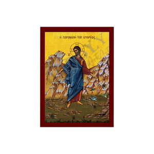 Jesus Christ icon Parable of The Sower, Handmade Greek Orthodox icon of our Lord, Byzantine art wall hanging on wood plaque, religious decor - TheHolyArt