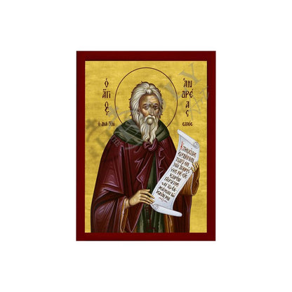 Saint Andrew icon, Handmade Greek Orthodox icon of St Andrew the Fool-for-Christ, Byzantine wood plaque - TheHolyArt