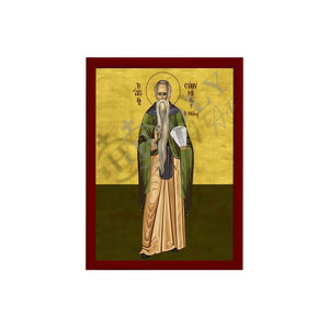 Saint Euthymius icon, Handmade Greek Orthodox icon of St Efthymios the Great, Byzantine art wall hanging icon wood plaque, religious decor (smooth) - TheHolyArt