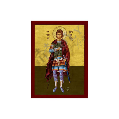 Saint Prokopios icon, Handmade Greek Orthodox icon of Forefather St Prokopios, Byzantine art wall hanging, religious gift, religious decor (smooth) - TheHolyArt