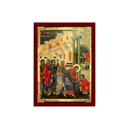 The Sunday of the Blind Man icon Handmade Greek Orthodox icon Byzantine art wall hanging on wood plaque, religious gift - TheHolyArt