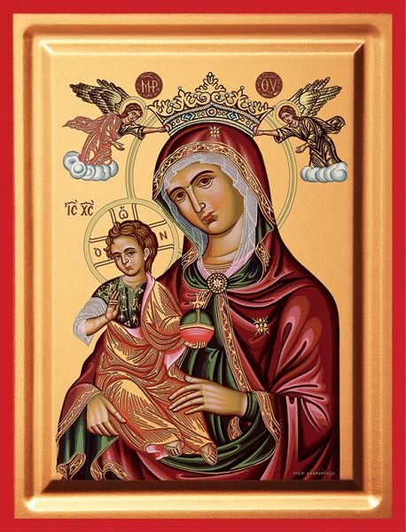 Virgin Mary with Angels - detail (carved wood)