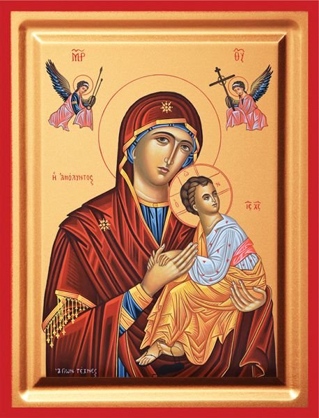 Virgin Mary Amolyntos (Immaculate) - detail (carved wood)