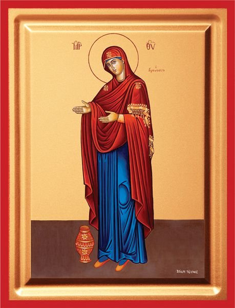 Virgin Mary Gerontissa - detail (carved wood)