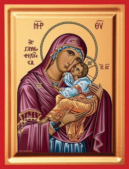 Virgin Mary Glykophilousa - detail (carved wood)
