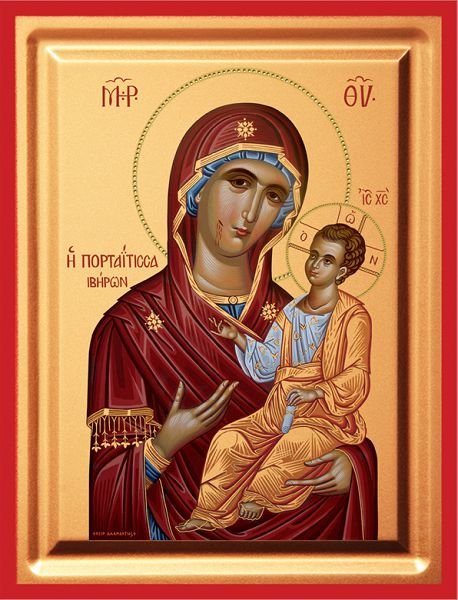 Virgin Mary Portaitissa - detail (carved wood)