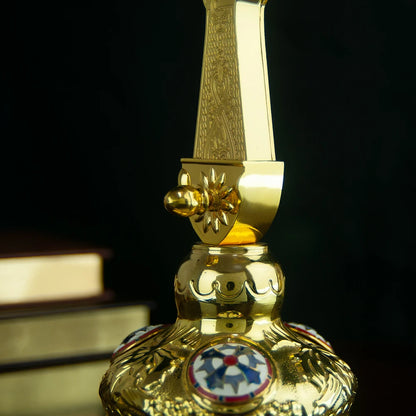 Handmade Orthodox Metal Cross, Jesus Crucifix Religious Prayer Corner Artware, Ceremony Ornate Cross Holding Cross with base - TheHolyArt