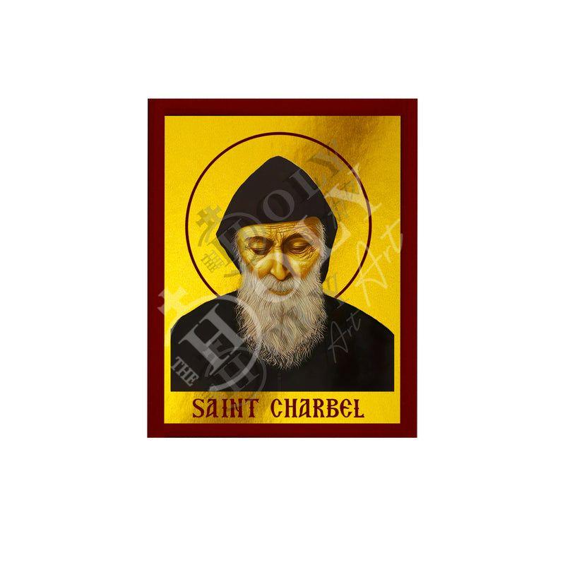 Saint Charbel icon, Handmade Greek Orthodox icon of St Charbel Makhlouf , Byzantine art wall hanging wood plaque, religious decor gift TheHolyArt