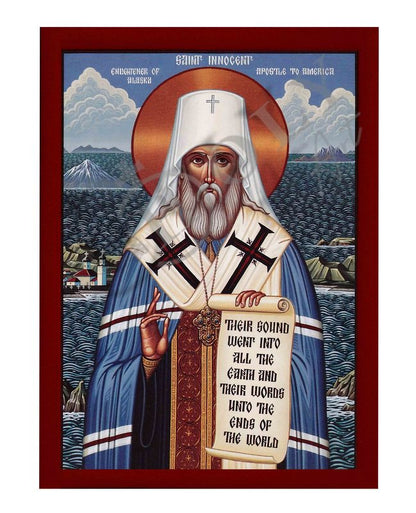 Saint Innocent icon, Handmade Greek Orthodox icon of St Innocent of Alaska, Byzantine art wall hanging, religious gift - TheHolyArt
