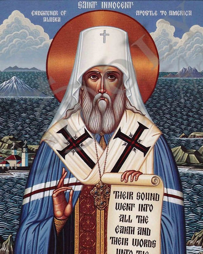 Saint Innocent icon, Handmade Greek Orthodox icon of St Innocent of Alaska, Byzantine art wall hanging, religious gift - TheHolyArt