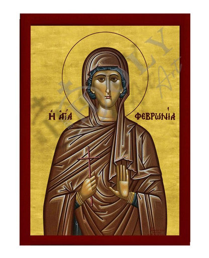 Saint Fevronia icon, Handmade Greek Orthodox icon of St Fevronia, Byzantine art wall hanging icon plaque, religious decor gift - TheHolyArt