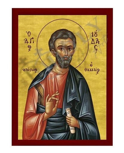 Saint Jude icon the Apostle, Handmade Greek Orthodox icon of St Jude of Thaddeus, Byzantine art wall hanging, religious gift (smooth) - TheHolyArt