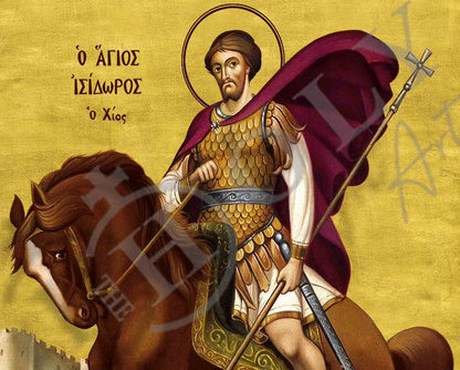 Saint Isidore icon, Handmade Greek Orthodox icon St Isidore, Byzantine art wall hanging, religious gift, religious decor - TheHolyArt