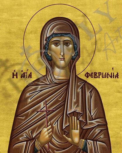 Saint Fevronia icon, Handmade Greek Orthodox icon of St Fevronia, Byzantine art wall hanging icon plaque, religious decor gift - TheHolyArt