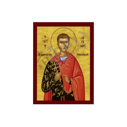 Saint Eugene icon, Handmade Greek Orthodox icon of St Eugene Rodionov Byzantine art wall hanging icon wood plaque, religious gift - TheHolyArt
