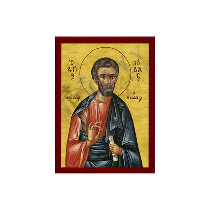 Saint Jude icon the Apostle, Handmade Greek Orthodox icon of St Jude of Thaddeus, Byzantine art wall hanging, religious gift (smooth) - TheHolyArt