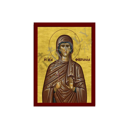 Saint Fevronia icon, Handmade Greek Orthodox icon of St Fevronia, Byzantine art wall hanging icon plaque, religious decor gift - TheHolyArt