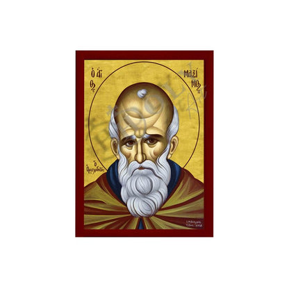 Saint Maximus icon, Handmade Greek Orthodox icon of St Maximus the Greek, Byzantine art wall hanging icon on wood plaque (smooth) - TheHolyArt