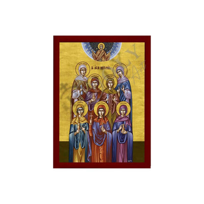 The Holy Myrrh-Bearing Women icon, Handmade Greek Orthodox icon, Byzantine art wall hanging on wood plaque - TheHolyArt