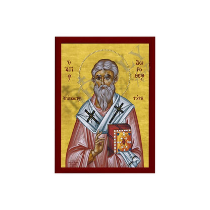 Saint Dorotheos icon, Handmade Greek Orthodox icon of St Dorotheos of Tyre, Byzantine art wall hanging icon on wood plaque, religious decor - TheHolyArt