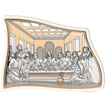 The Last Supper, The Mystical Supper, Modern Handmade Silver 925 Greek Orthodox icon, Byzantine art wall hanging on wood plaque icon, religious icon home decor - TheHolyArt