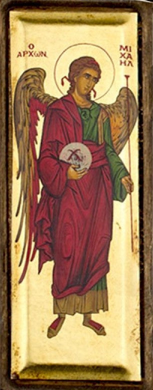 Triptychon Jungfrau Maria Ikone Panagia Axion Esti Erzengel Michael Erzengel Gabriel, handgefertigte griechisch-orthodoxe Ikone aus Silber 999, byzantinische Kunst zum Wandbehang auf Holztafel, religiöse Ikone