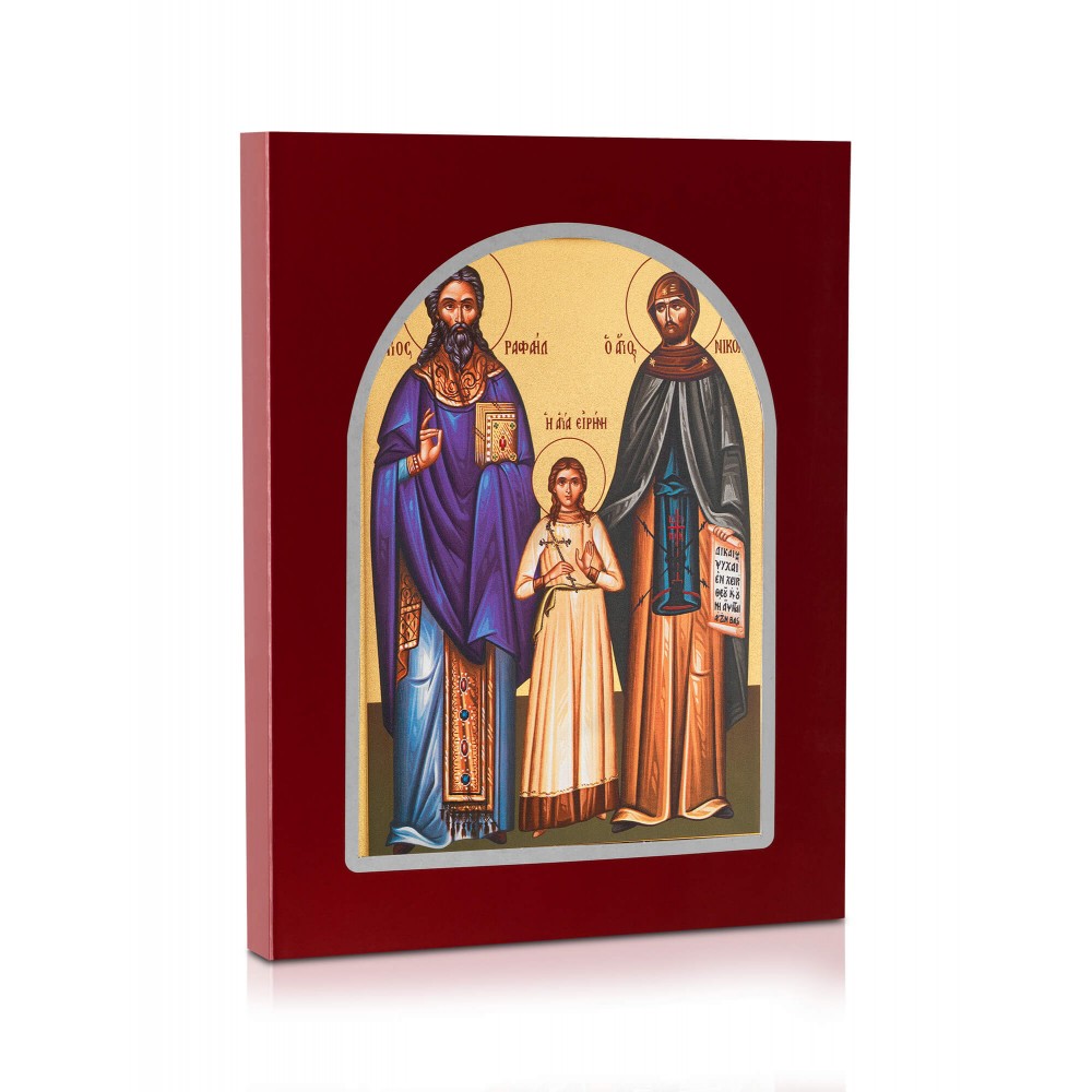 Saints Raphael, Nicholas & Irene - Carved Wood - 4
