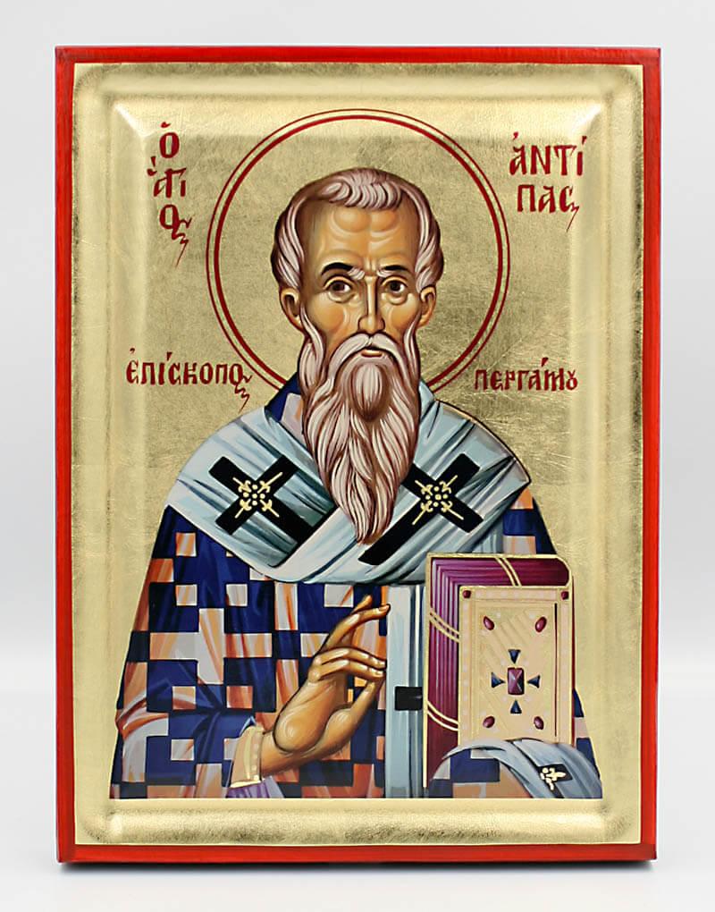 Saint Antipas Serigraphy Icon - Engraved Wood