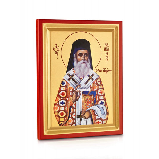 Saint Nectarios of Aegina - Carved Wood - 1
