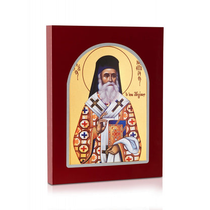 Saint Nectarios of Aegina - Carved Wood - 4