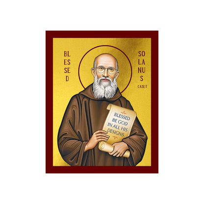 Blessed Solanus Casey icon, Handmade Greek Catholic icon of the Capuchin of Detroit, Byzantine art wall hanging wood plaque, religious decor