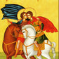 Saint George & Saint Demetrius icon, Handmade Greek Orthodox icon of St George, Byzantine art wall hanging icon wood plaque, religious decor TheHolyArt