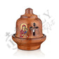 Christian Ceramic Handmade Altar Oil Vigil Lamp with Cross, Prayer Standing Table Oil Lamp Orthodox Oil Candle religious decor - TheHolyArt