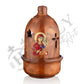 Christian Ceramic Handmade Altar Oil Vigil Lamp with Cross, Prayer Standing Table Oil Lamp Orthodox Oil Candle religious decor - TheHolyArt