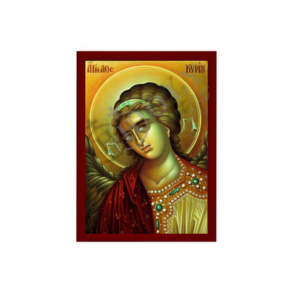 Guardian Angel icon, Handmade Greek Orthodox icon Angel of the Lord, Byzantine art wall hanging on wood plaque religious icon gift #2 - TheHolyArt