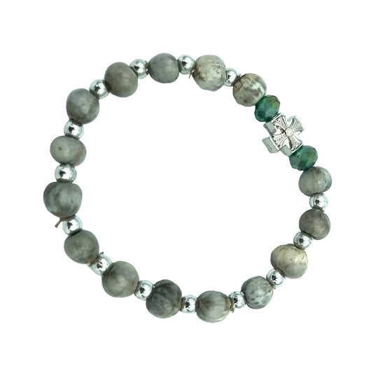 Prayer Rope Tears of the Virgin Mary 33 bead Silver Cross