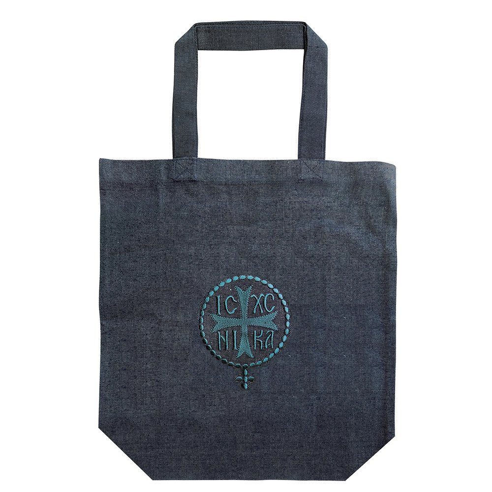IC XC NIKA Greek Orthodox embroidered fabric tote bag - TheHolyArt