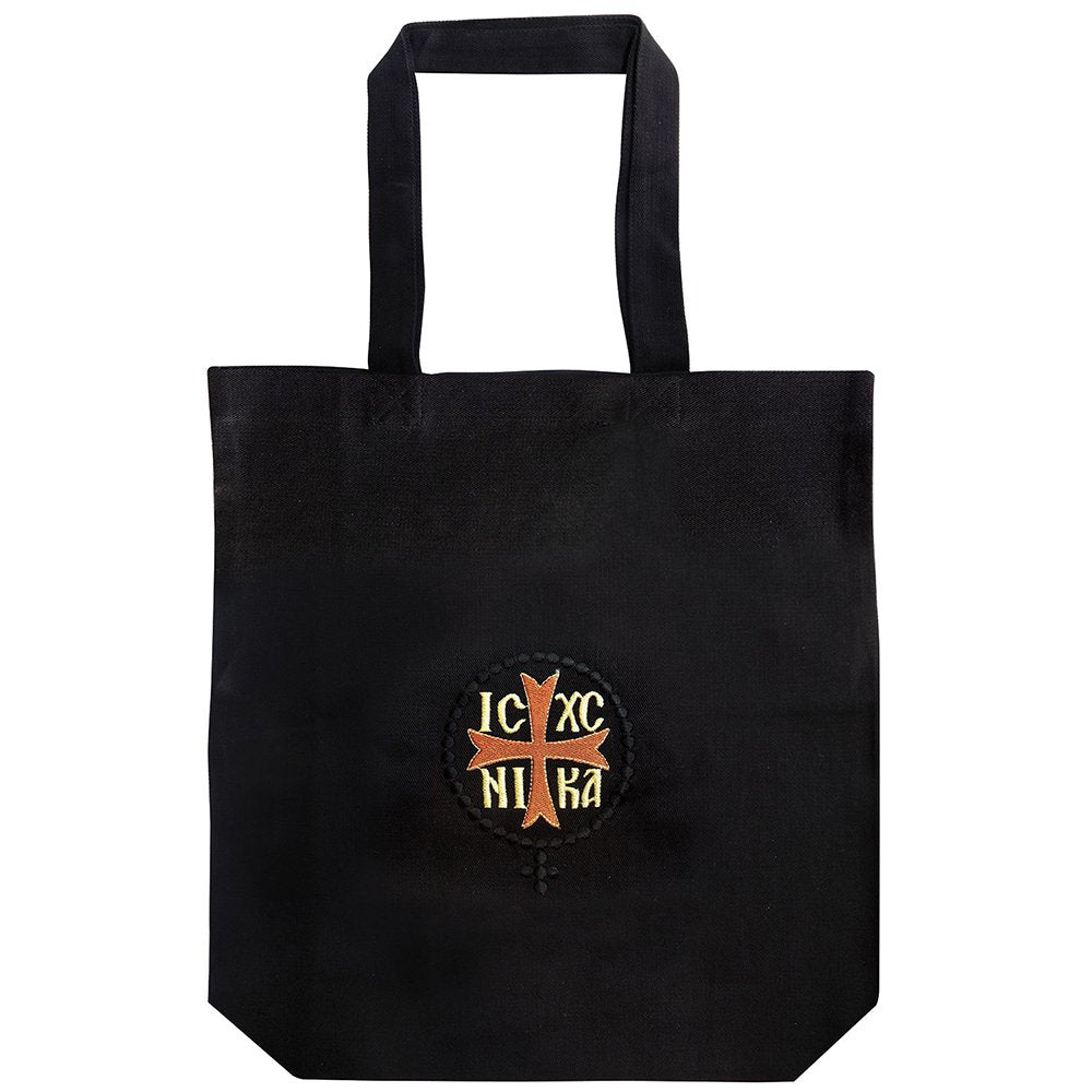 IC XC NIKA Greek Orthodox embroidered fabric tote bag - TheHolyArt